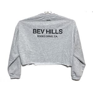Sumwon Beverly Hills Gray Cropped Sweatshirt Mens M Rodeo Drive Athletic Fit Y2K